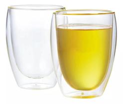 Copo Vidro Duplo 350ml 2 Peças Conserva Temperatura Bebida