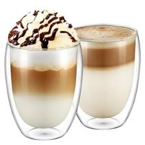 Copo Vidro Duplo Café Expresso Capuccino Chá 2 Peças 350ml Copo Vidro Duplo Café Expresso Capuccino Chá 2 Peças 350ml