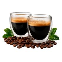 Copo Vidro Duplo Café Expresso Chá Capuccino 2 Peças Licor Sobremesas Presenteável Nespresso Copo Vidro Duplo Café Expresso Chá Capuccino 2 Peças Licor Sobremesas Presenteável Nespresso