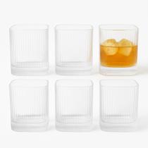 Copo Vidro Quadrado Texturizado 6un 228ml Transparente Copo Vidro Quadrado Texturizado 6un 228ml Transparente