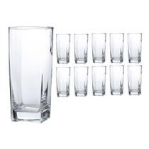 Copo vidro Quadrado Transparente Mesa Posta 320ml 10 Unidade