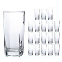 Copo vidro Quadrado Transparente Mesa Posta 320ml 18 Unidade