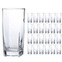 Copo vidro Quadrado Transparente Mesa Posta 320ml 24 Unidade - PRATICASA Copo vidro Quadrado Transparente Mesa Posta 320ml 24 Unidade - PRATICASA