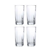 Copo vidro Quadrado Transparente Mesa Posta 320ml 4 Unidades
