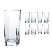 Copo vidro Quadrado Transparente Mesa Posta 320ml 8 Unidade