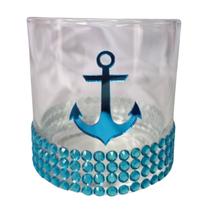 Copo Whisky Marinheiro Âncora Azul 230 ml