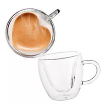 Copo Xicara Coração Parede Dupla Café Chá Expresso Kit 2un Copo Xicara Coração Parede Dupla Café Chá Expresso Kit 2un