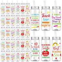 Copo Ziliny Thank You de 420 ml com tampa e canudo para professores, 36 unidades