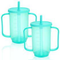 Copos à prova de derramamento Ysglory Copo com canudinho de plástico para idosos de 350 ml