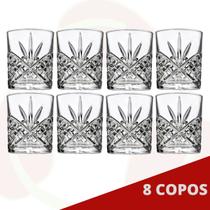 Copos Baixo Esmeralda 330ml Luxo Doses Conhaque Uísque 8 Un