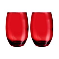 Copos California Redondo Vidro Vermelho Mesa 450ml 2 Unidade Copos California Redondo Vidro Vermelho Mesa 450ml 2 Unidade
