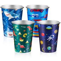 Copos de aço inoxidável Jingmore 12 onças para meninos, pacote com 4