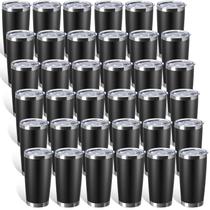 Copos de aço inoxidável Sieral, pacote 36, 600 ml, pretos Copos de aço inoxidável Sieral, pacote 36, 600 ml, pretos