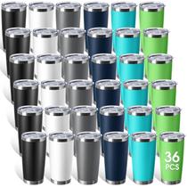 Copos de aço inoxidável Sieral, pacote com 36, 600 ml, multicoloridos