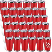 Copos de aço inoxidável Sieral, pacote com 36, 600 ml, vermelhos