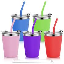 Copos de aço inoxidável Vermida Kids, pacote com 5, 355 ml, à prova de derramamento Copos de aço inoxidável Vermida Kids, pacote com 5, 355 ml, à prova de derramamento