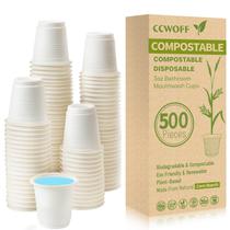 Copos de banheiro CCWOFF 90mL 100% compostáveis biodegradáveis