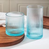 Copos de bebida Lumkit com nervuras de 240 mL e 350 mL, 8 unidades, azuis Copos de bebida Lumkit com nervuras de 240 mL e 350 mL, 8 unidades, azuis