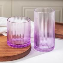 Copos de bebida Lumkit com nervuras de 240 mL e 350 mL, 8 unidades, roxos Copos de bebida Lumkit com nervuras de 240 mL e 350 mL, 8 unidades, roxos