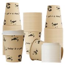 Copos de café de papel descartáveis de 300 ml, pacote com 25 tampas, Panda