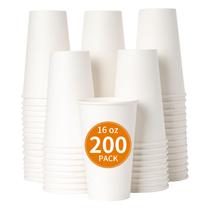 Copos de café de papel descartáveis YEEHAW 473ml, pacote com 200 unidades, brancos Copos de café de papel descartáveis YEEHAW 473ml, pacote com 200 unidades, brancos