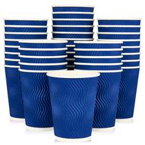 Copos de café de papel JollyPack 12 onças, 60 pacotes, azuis, descartáveis