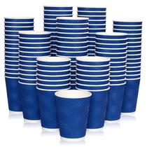 Copos de café de papel JollyPack 12 onças, pacote 120, Blue Ripple Wall