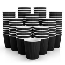Copos de café de papel JollyPack 8 onças, pacote 120, Black Ripple Wall Copos de café de papel JollyPack 8 onças, pacote 120, Black Ripple Wall