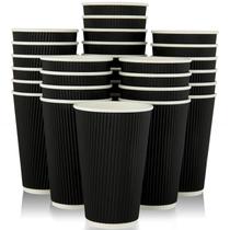 Copos de café de papel JollyPack, pacote com 60, 473 ml, Black Ripple Wall Copos de café de papel JollyPack, pacote com 60, 473 ml, Black Ripple Wall