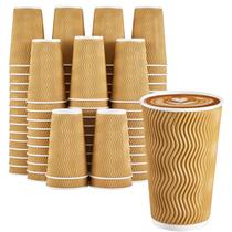 Copos de café descartáveis Clawsoff, pacote com 90, 450 ml, Ripple Wall
