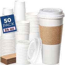 Copos de café descartáveis Fit Meal Prep 700 ml, pacote com 50 tampas Copos de café descartáveis Fit Meal Prep 700 ml, pacote com 50 tampas
