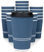 Copos de café descartáveis Glowcoast 16 onças com tampas, conjunto de 70 Copos de café descartáveis Glowcoast 16 onças com tampas, conjunto de 70
