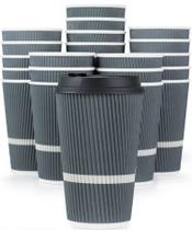 Copos de café descartáveis Glowcoast 16 onças com tampas, pacote com 70 Copos de café descartáveis Glowcoast 16 onças com tampas, pacote com 70