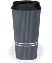 Copos de café descartáveis Glowcoast 650 ml com tampa, pacote com 25 unidades, cinza