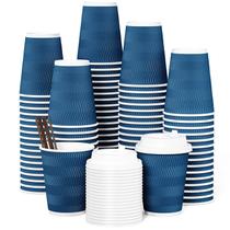 Copos de café descartáveis JOLLY CHEF 12 onças, pacote com 100 tampas