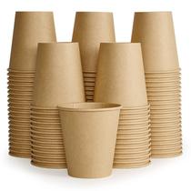 Copos de café descartáveis LITOPAK 10 oz Kraft Paper, pacote com 100