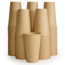 Copos de café descartáveis LITOPAK, papel kraft de 16 onças, pacote com 100 Copos de café descartáveis LITOPAK, papel kraft de 16 onças, pacote com 100