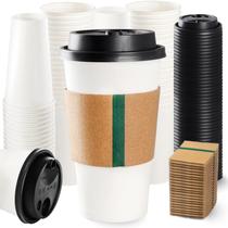 Copos de café descartáveis NutriBox 590ml, pacote com 60 tampas e mangas Copos de café descartáveis NutriBox 590ml, pacote com 60 tampas e mangas