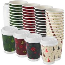 Copos de café descartáveis ROYAL BLUEBONNET 12 onças de Natal x48