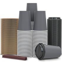 Copos de café descartáveis SPRINGPACK 12 onças (pacote de 100) + acessórios Copos de café descartáveis SPRINGPACK 12 onças (pacote de 100) + acessórios