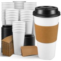 Copos de café Ginkgo, pacote com 100 ml, papel descartável com tampas