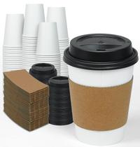 Copos de café Ginkgo, pacote com 100 ml, papel descartável de 350 ml com tampas