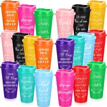 Copos de café Skylety, pacote com 60, 470 ml, plástico Bible Verse Copos de café Skylety, pacote com 60, 470 ml, plástico Bible Verse