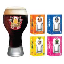 Copos de Cerveja Rótulos com Frases Coleção 4 Pcs Black M 670ml