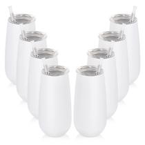 Copos de champanhe Lifecapido isolados 180 ml, pacote com 8 unidades, brancos