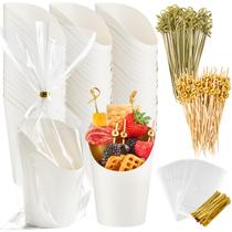 Copos de charcutaria descartáveis Ocmoiy Kraft Paper 400mL - 50 unidades Copos de charcutaria descartáveis Ocmoiy Kraft Paper 400mL - 50 unidades