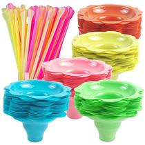 Copos de cone de neve YEXEXINM 300 unidades com canudos de colher de cone 250 ml