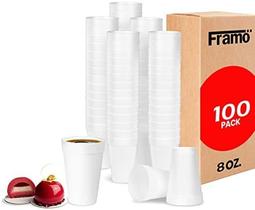 Copos de espuma FRAMO, isolados leves, 240 ml (8 onças), pacote com 100