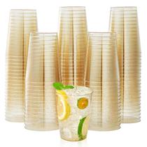 Copos de festa de plástico JOLLY CHEF, 10 onças Gold Glitter, pacote x200