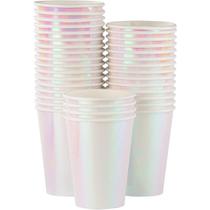 Copos de festa descartáveis Juvale Iridescent Foil Paper 360ml, pacote com 36